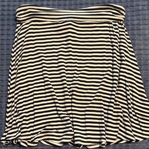 Striped Black and White A-Line Women's Skirt